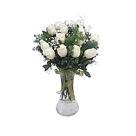 Yunan Vazoda Beyaz Güller