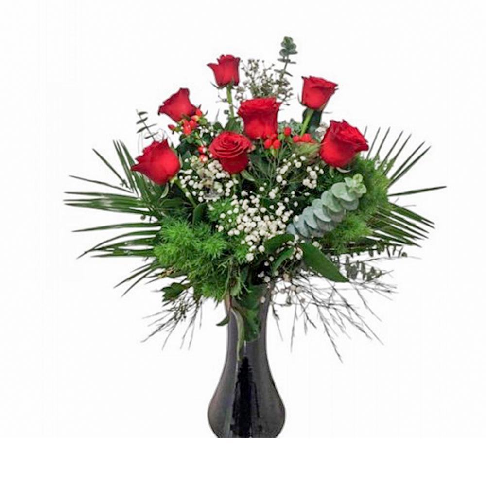 Siyah Vazoda 9 Gül veya 7 Gül