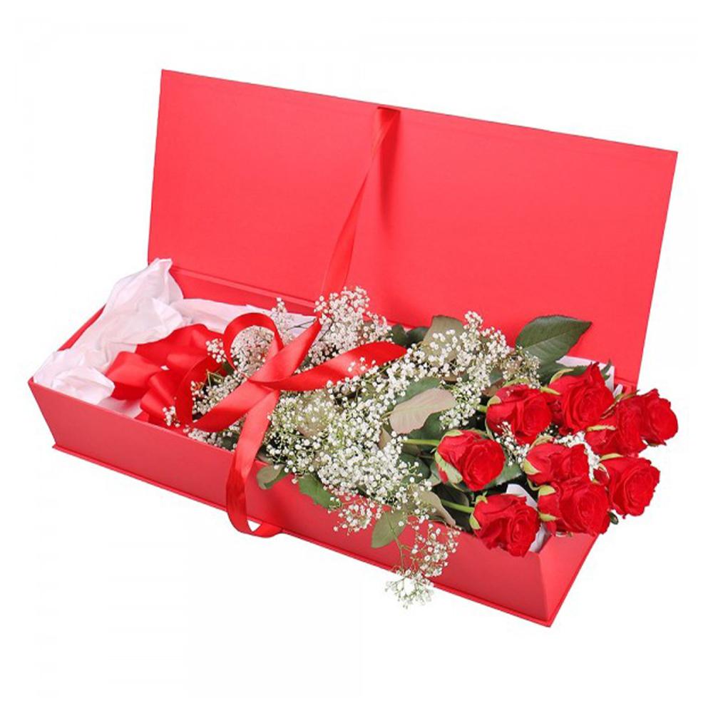 Kutuda 9 Kırmızı Gül